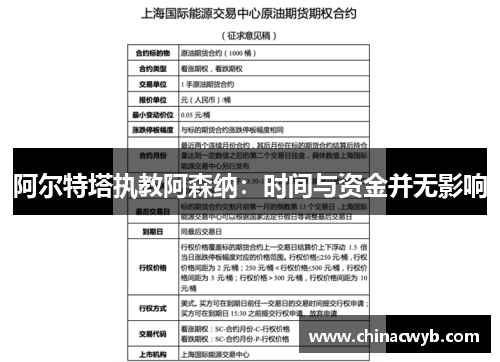 阿尔特塔执教阿森纳：时间与资金并无影响